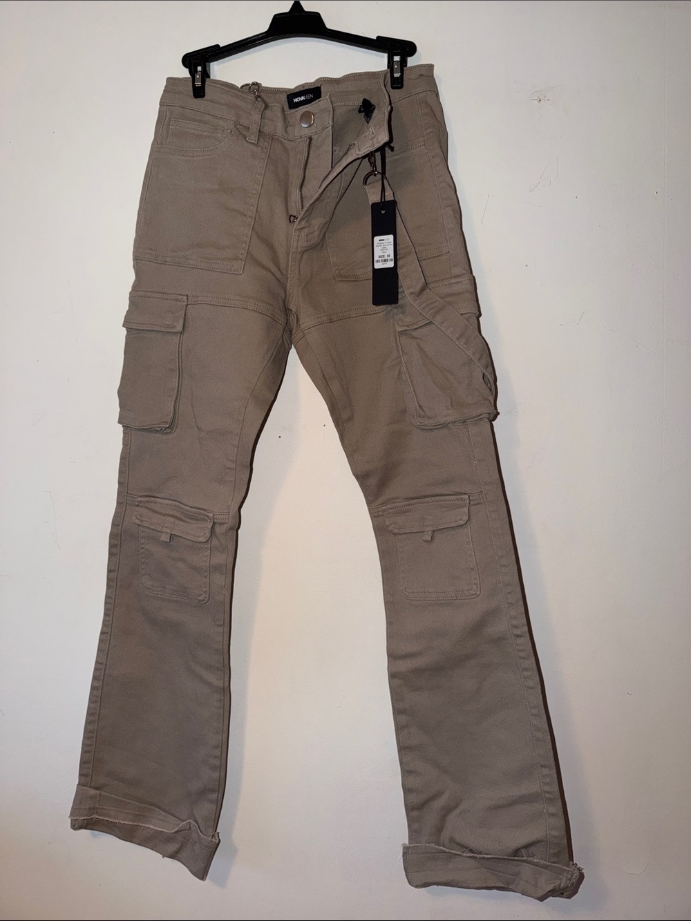 Fashion Nova Men's Cargo Pants in Khaki